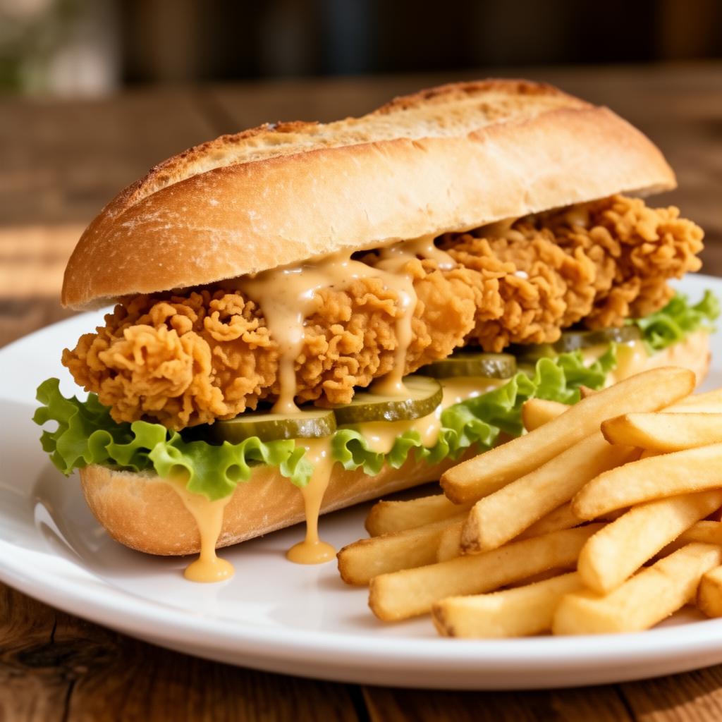 Baguette poulet croustillant